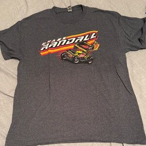 Chase Randall Graphic Racing T-Shirt in Dark Gray